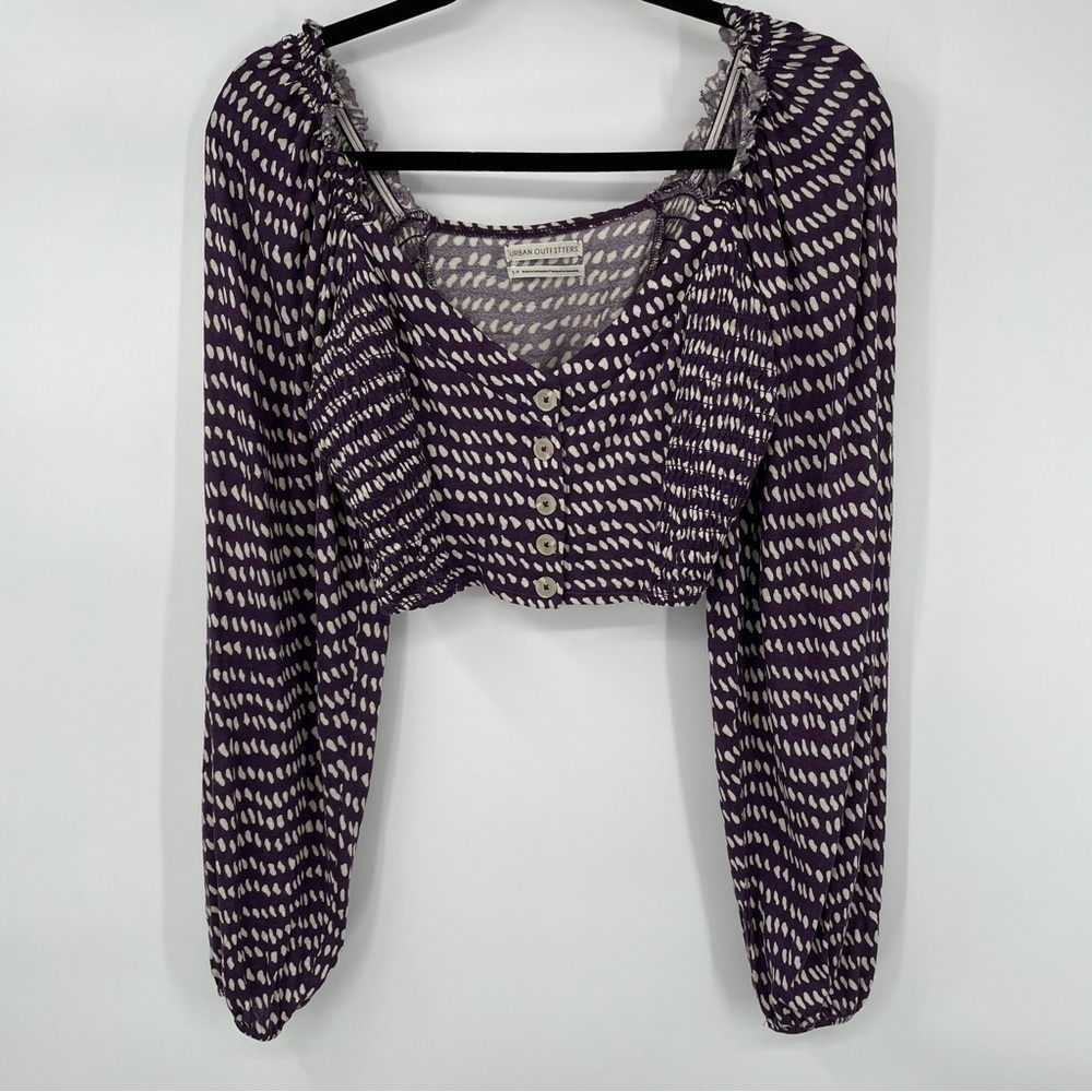 Urban Outfitters Purple Puffed Sleeve Shirt